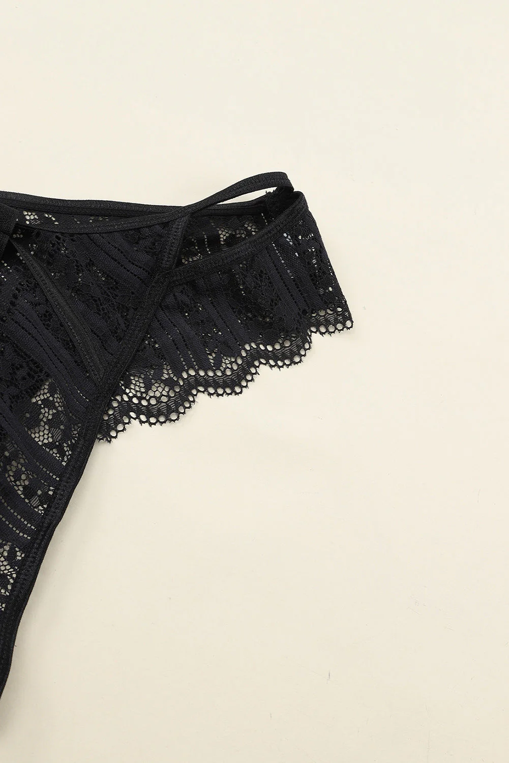 Black Spaghetti Strap Lace Bralette Set - Image 8