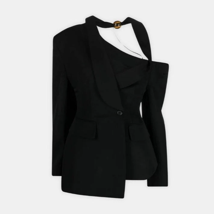 ALYNA ONE SHOULDER Blazer with BALL - Image 10