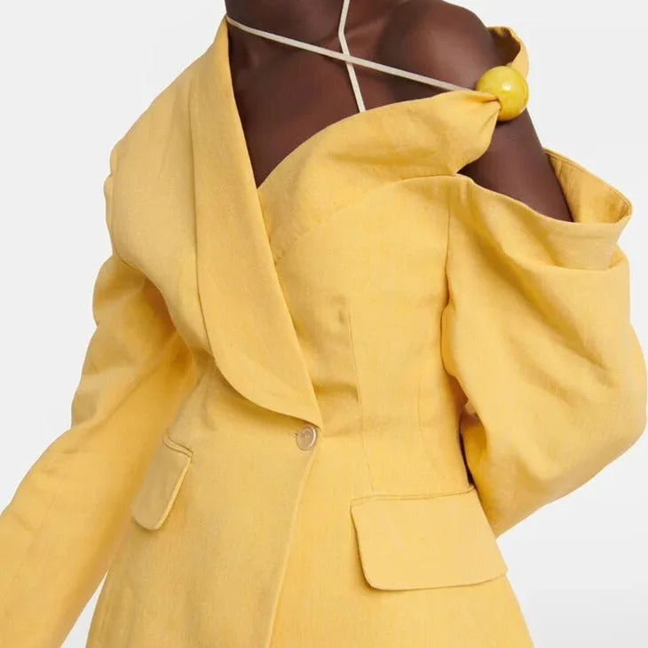 ALYNA ONE SHOULDER Blazer with BALL - Image 6