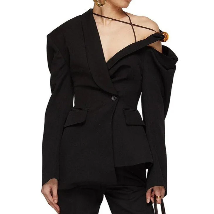 ALYNA ONE SHOULDER Blazer with BALL - Image 7