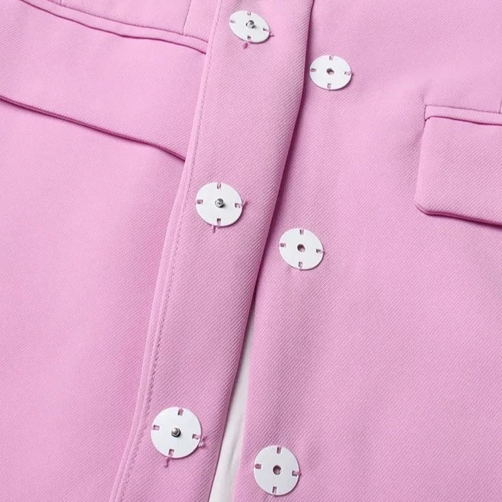 Blazer Dress with CUT Out SleeveS - Pink - Image 5