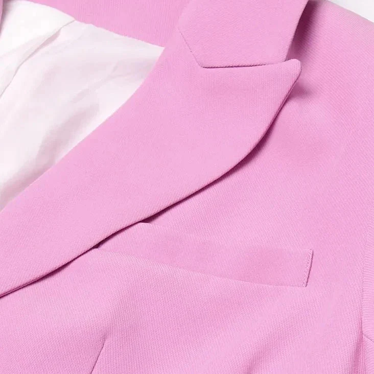 Blazer Dress with CUT Out SleeveS - Pink - Image 6