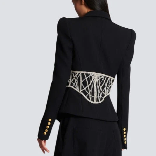 MARYL Black BLaceR with Crystal Waist - Image 3