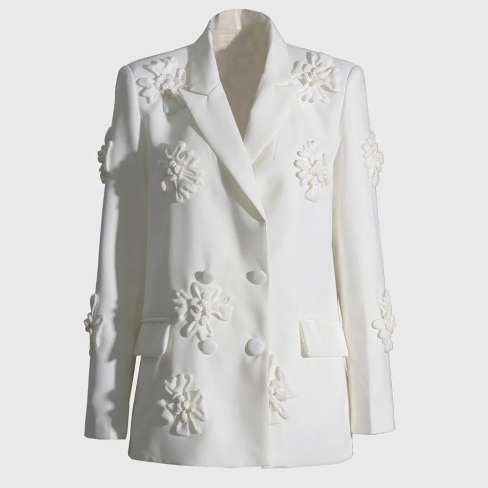 WHITE Blazer with Flowers - Image 2