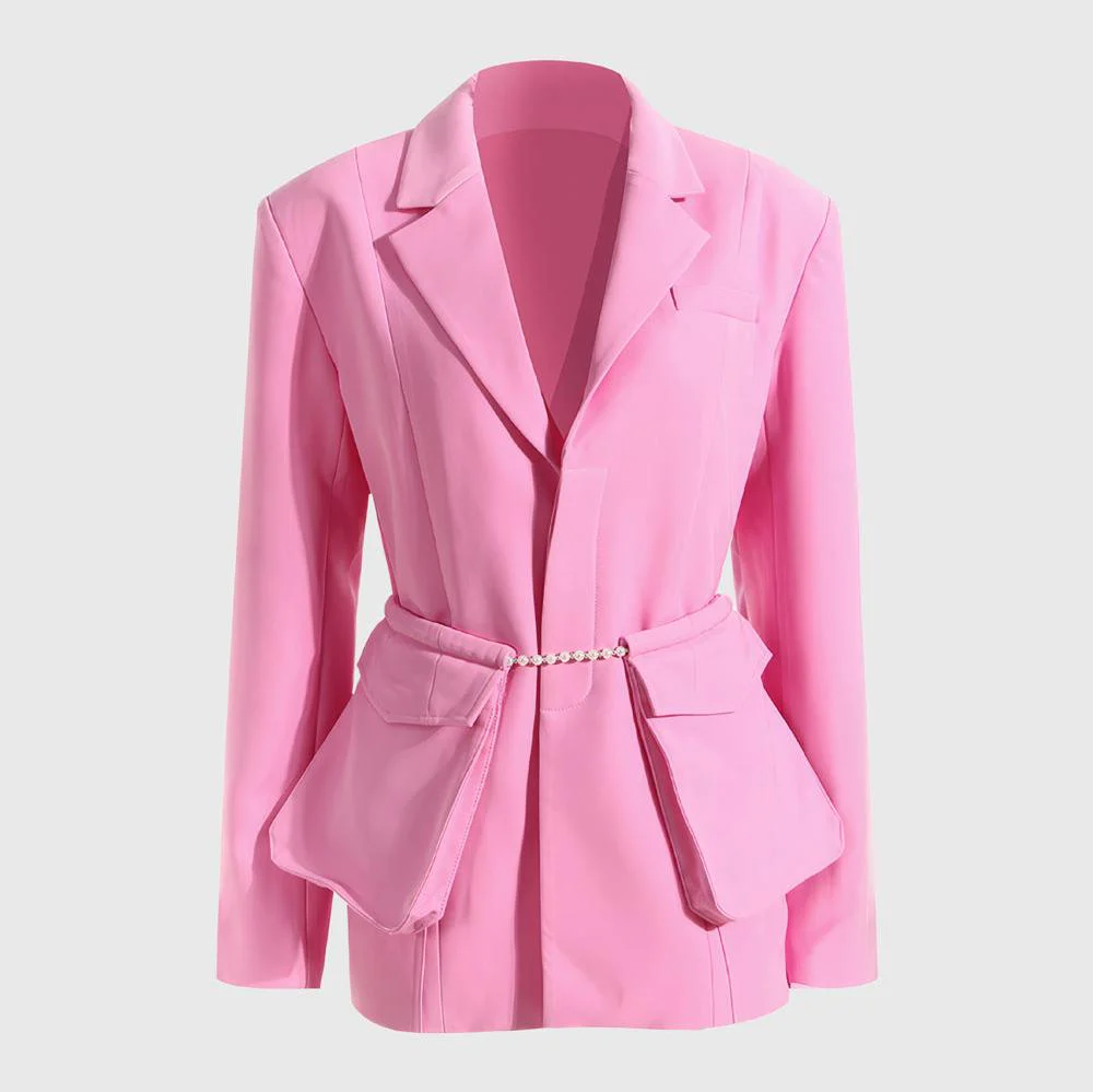 PINK Blazer with RHINESTONES CHAIN - Image 2