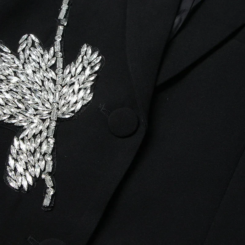 Black Blazer with RHINESTONE FLowER - Image 12