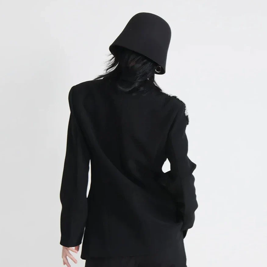 Black Blazer with RHINESTONE FLowER - Image 3