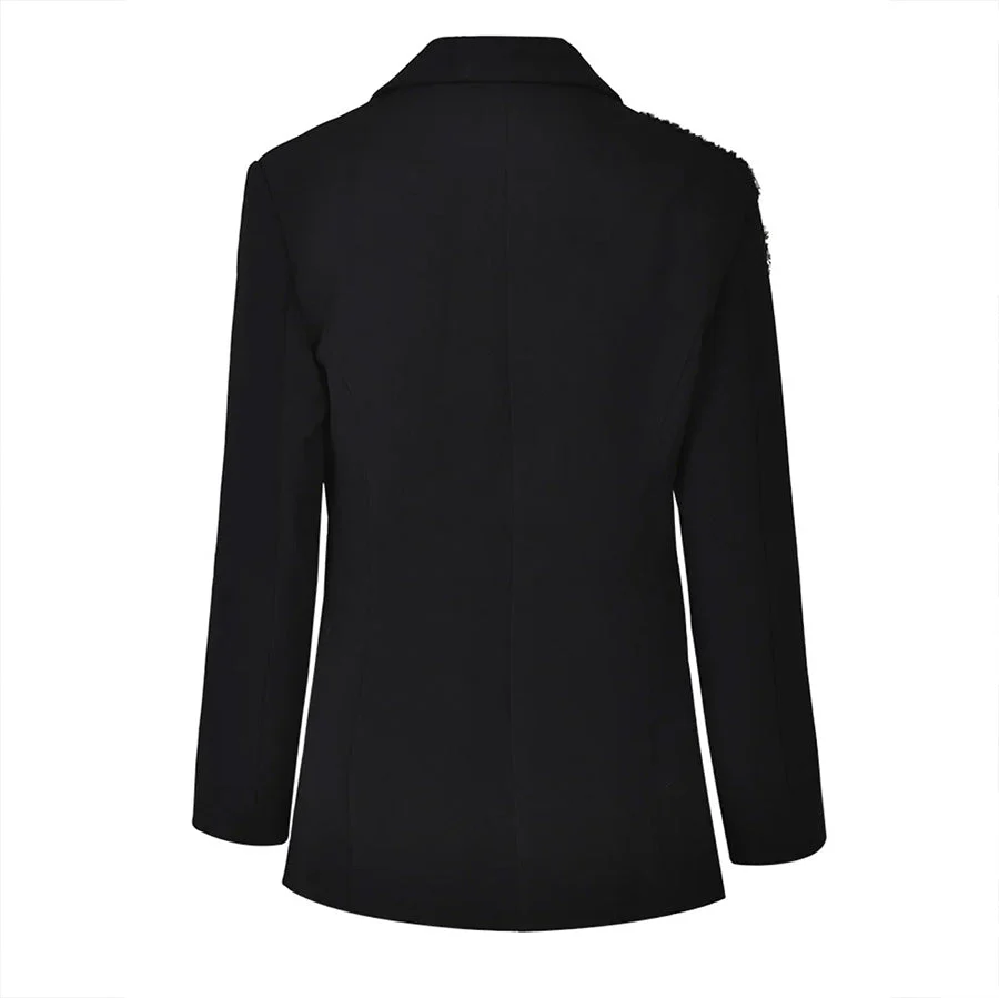 Black Blazer with RHINESTONE FLowER - Image 9