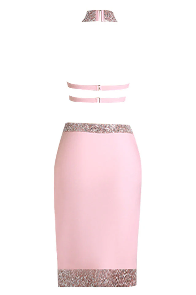 Bliss Halter Glitter Cocktail Dress Set - Image 8