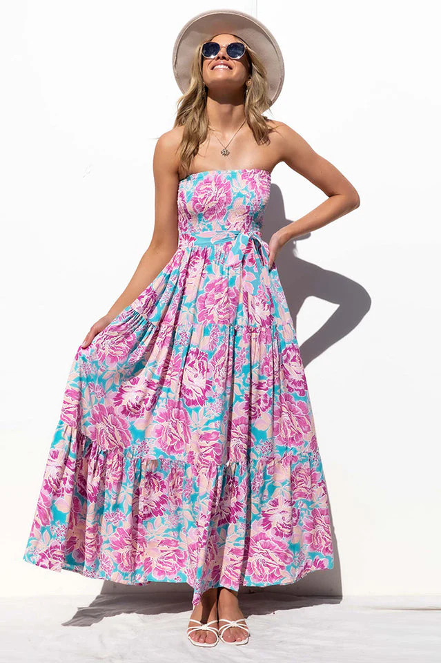Bohemian Sleeveless Floral Dress - Image 7