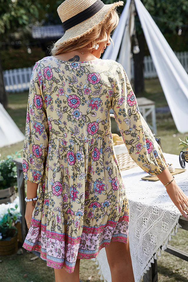Bohemian Tassel Tie Tiered Dress - Image 14