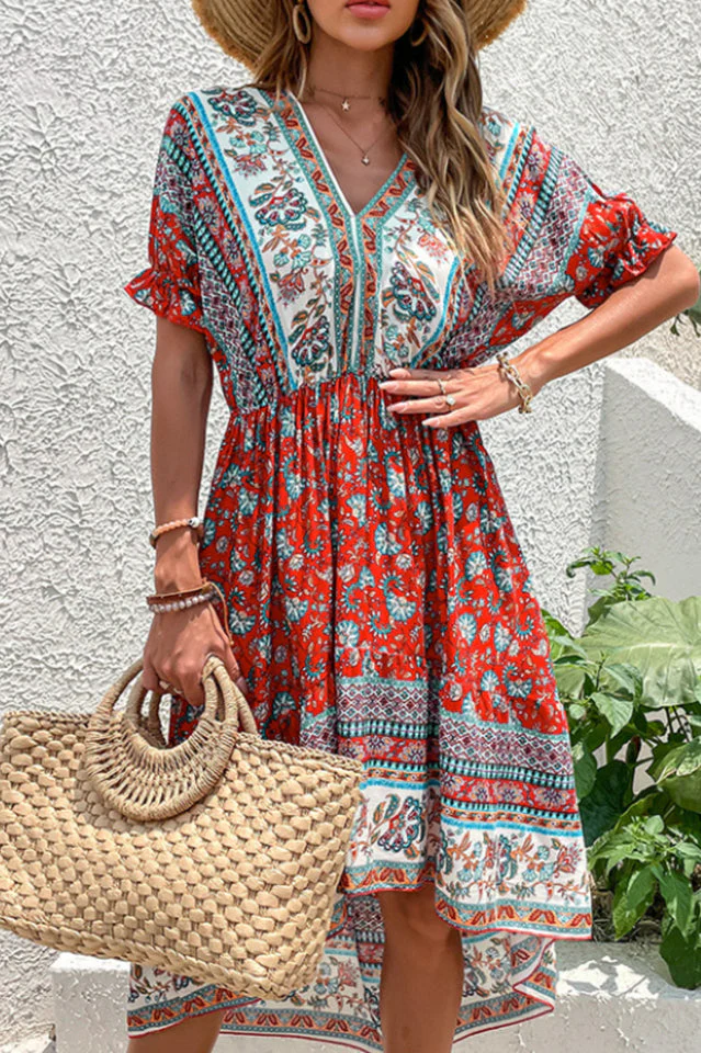Bohemian Vibes Apricot Dress - Image 12