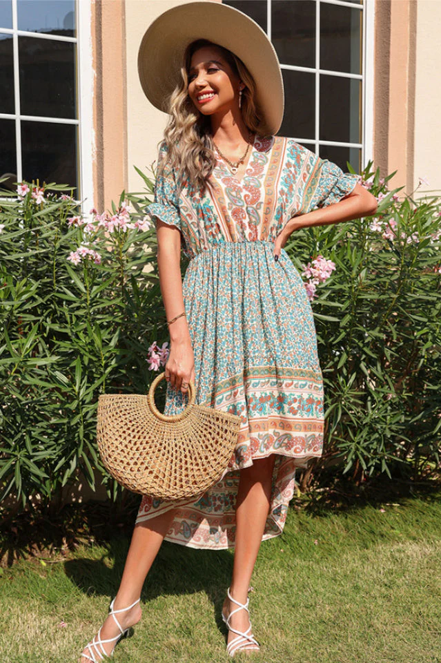Bohemian Vibes Apricot Dress - Image 5