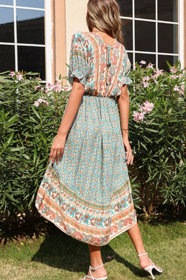 Bohemian Vibes Apricot Dress - Image 6