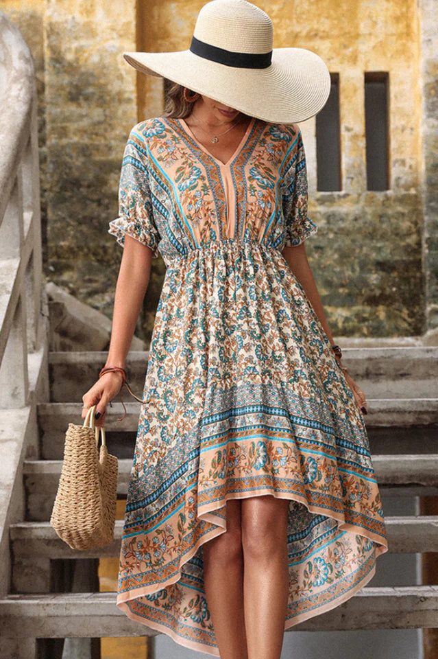 Bohemian Vibes Apricot Dress - Image 7