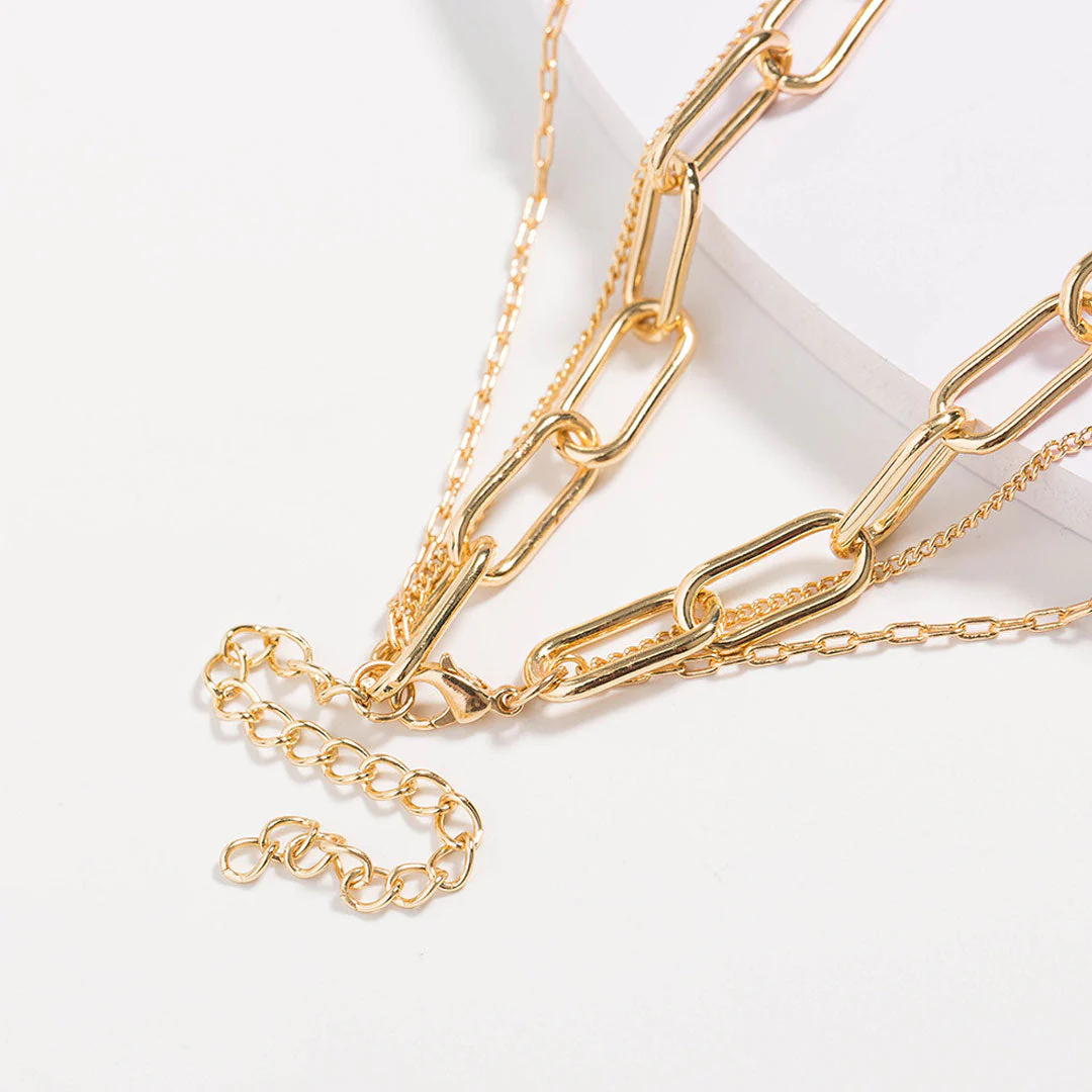 The Boho Holiday Coin Pendant Chain-Link Layered Necklace - Gold - Image 3