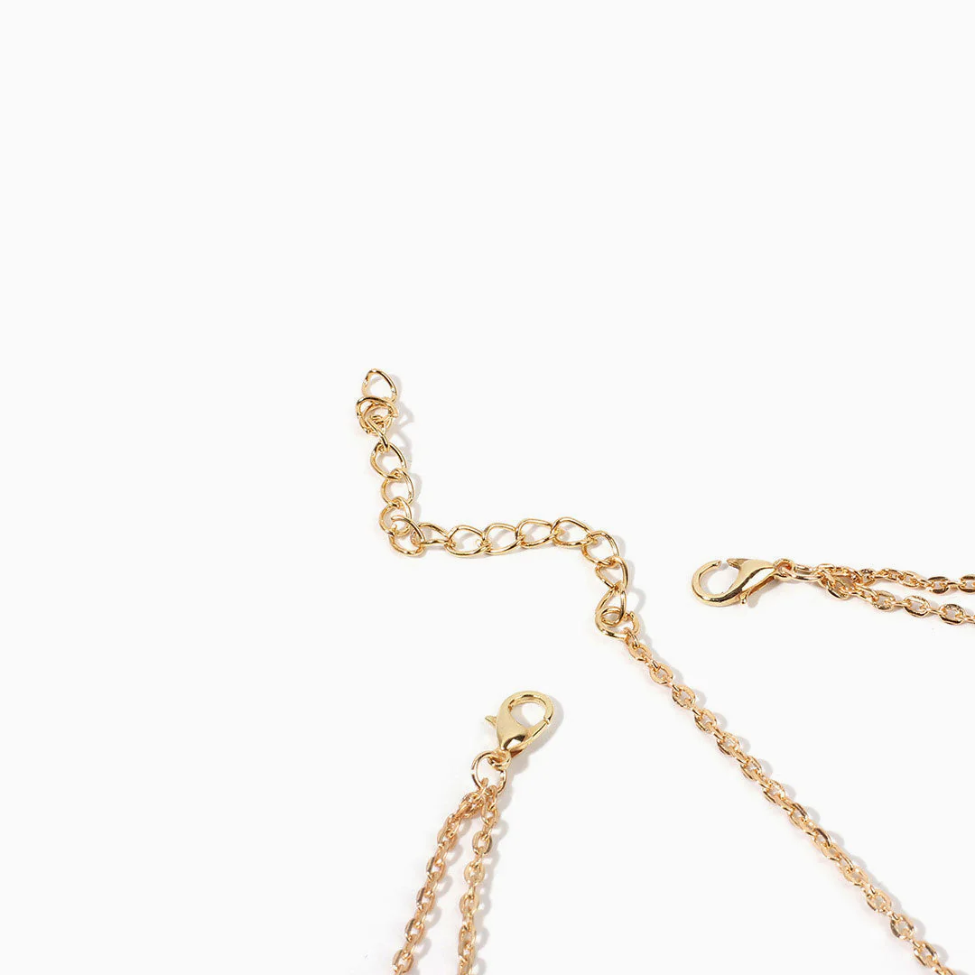 The Boho Holiday Coins Details Crisscross Hair Chain - Gold - Image 2