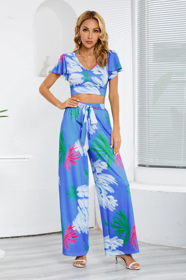 Boho Loose Wide Leg Jumpsuit Set - Image 6