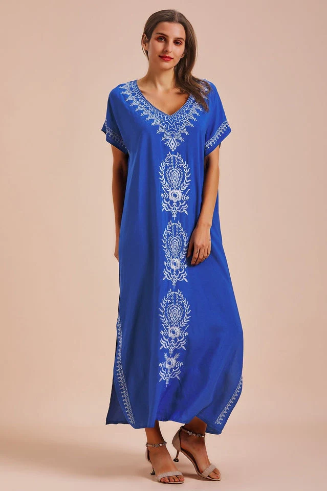 Boho Print Slit Dress - Image 21