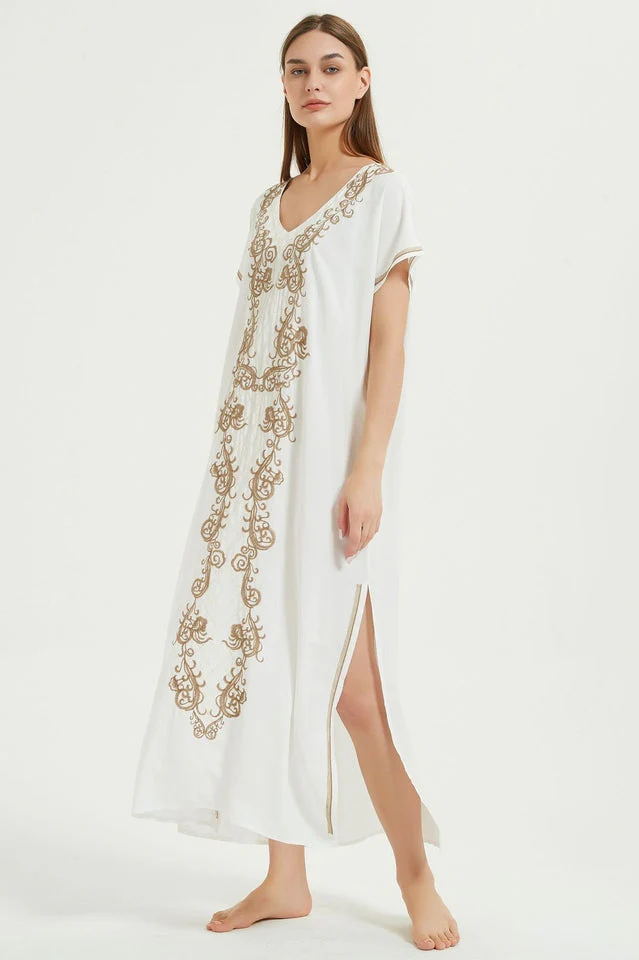 Boho Print Slit Dress - Image 40