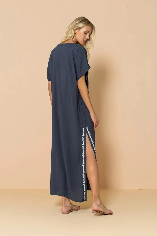 Boho Print Slit Dress - Image 46