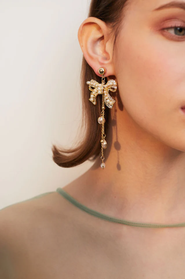 Bow Shape Drop Earrings - Image 7