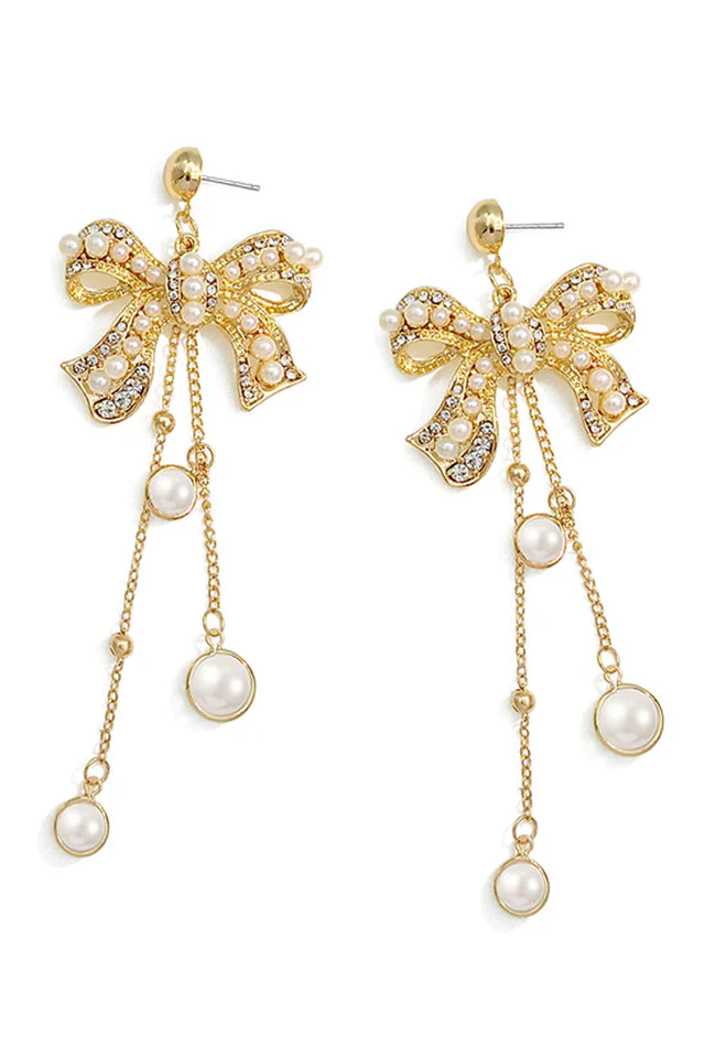 Bow Shape Drop Earrings - Image 8