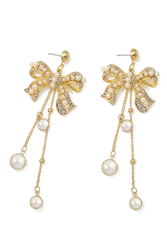 Bow Shape Drop Earrings - Image 9