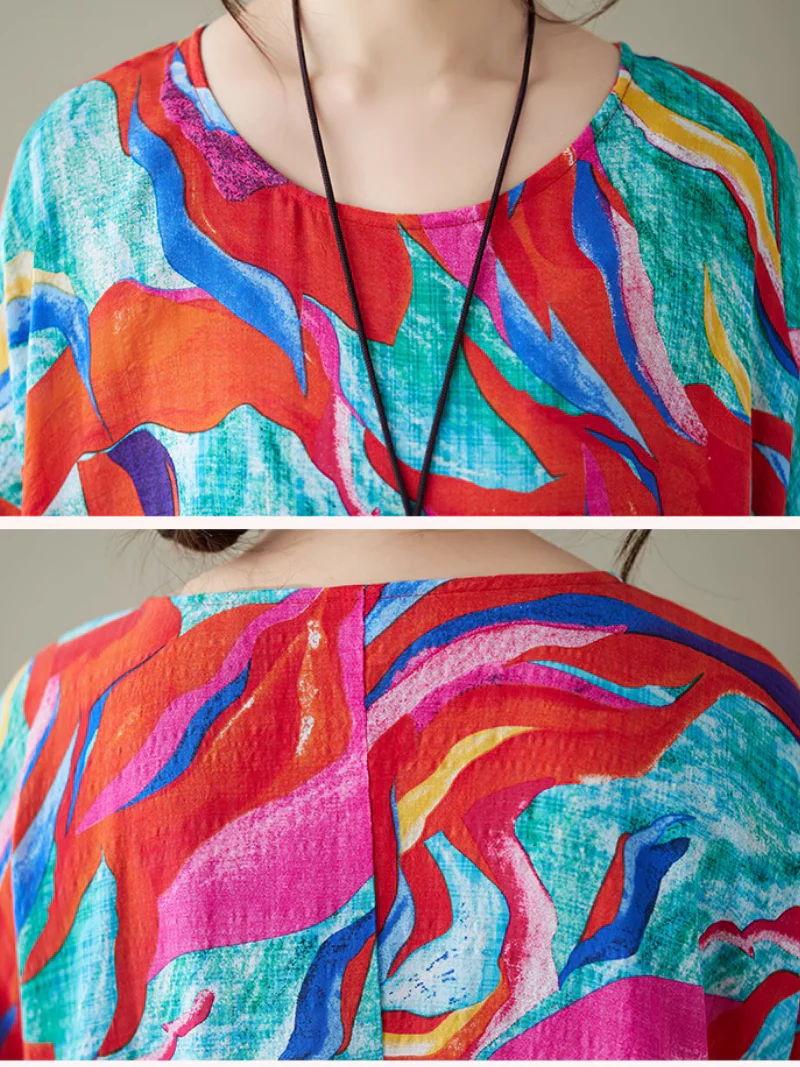 Breezy Bliss Summer Colorful Smock Dress - Image 3