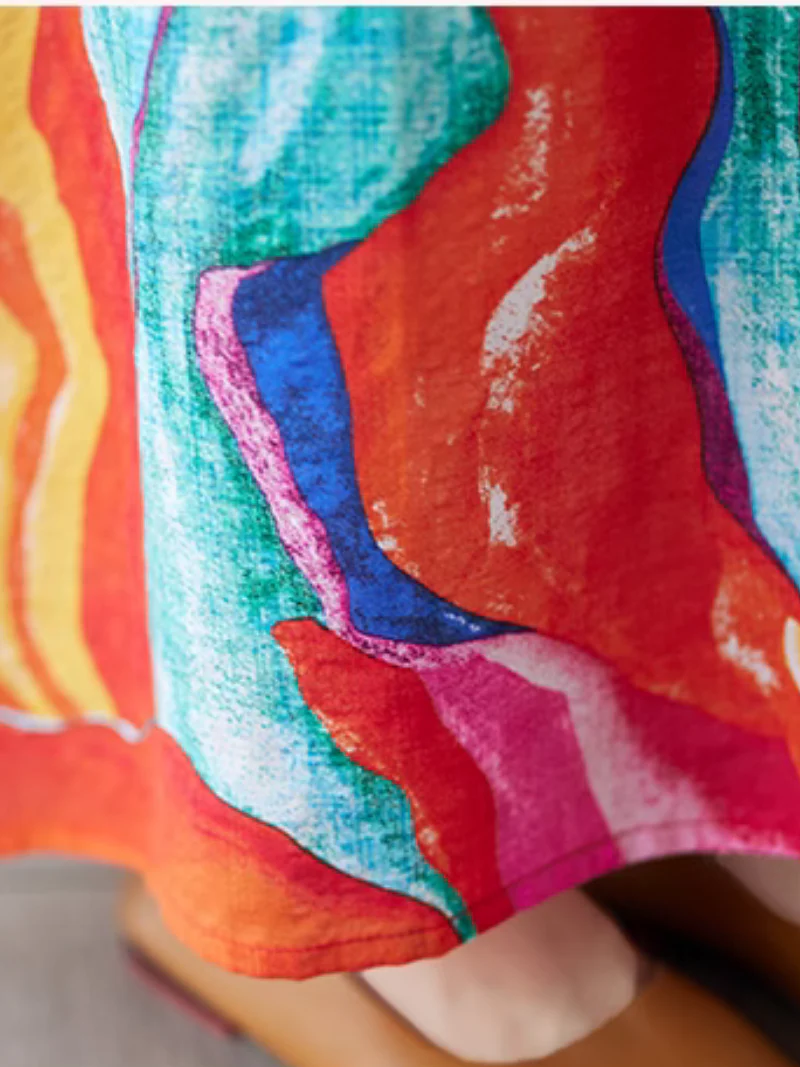 Breezy Bliss Summer Colorful Smock Dress - Image 6