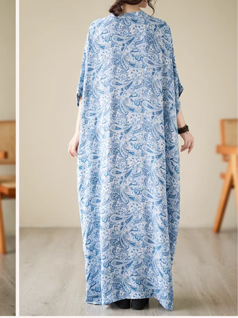 Breezy Elegance Kaftan Dress with Side Pockets - Image 8