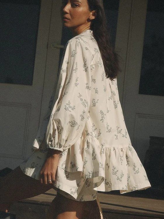 Bubble Sleeve Printed Shorts Set - Image 2