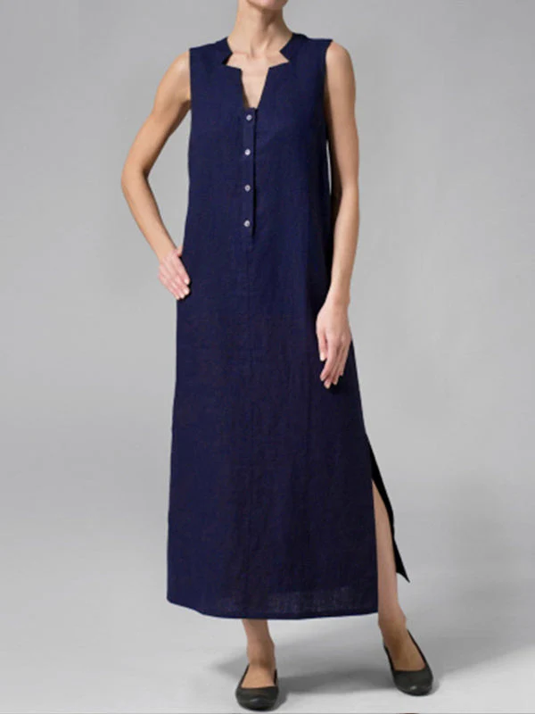 Button Align Slide-On Maxi Dress - Image 2