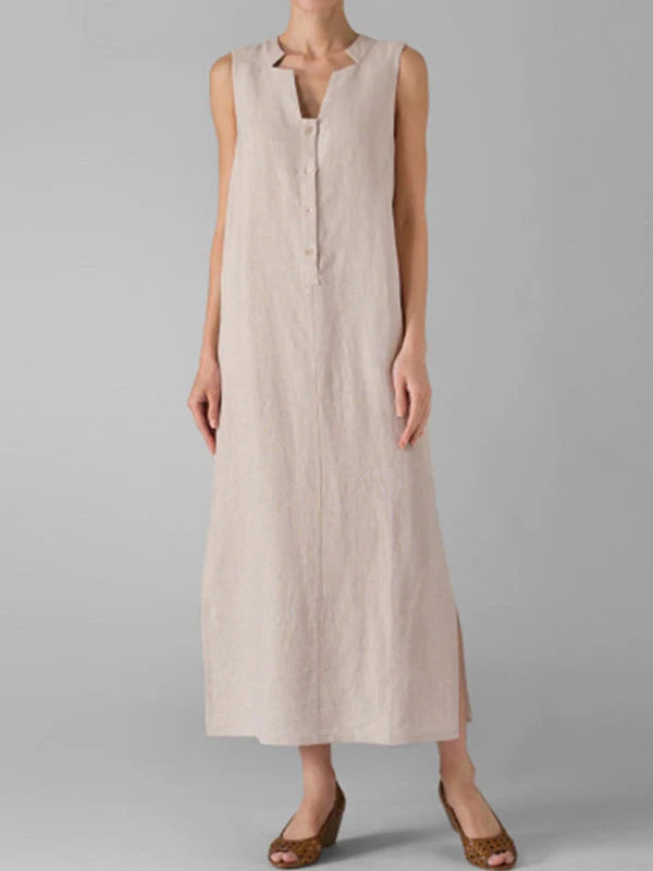 Button Align Slide-On Maxi Dress - Image 3