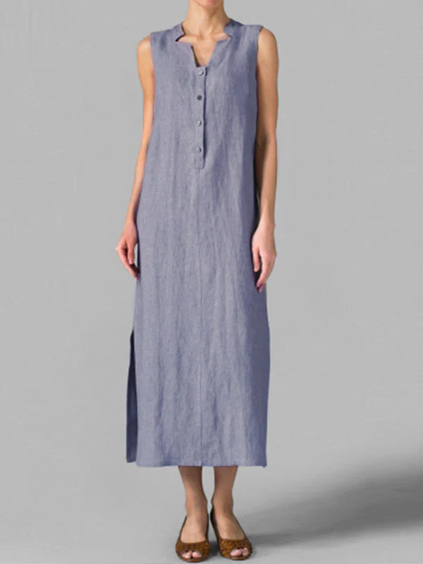 Button Align Slide-On Maxi Dress - Image 4
