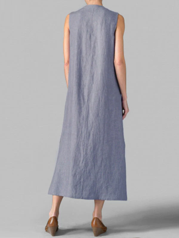 Button Align Slide-On Maxi Dress - Image 5