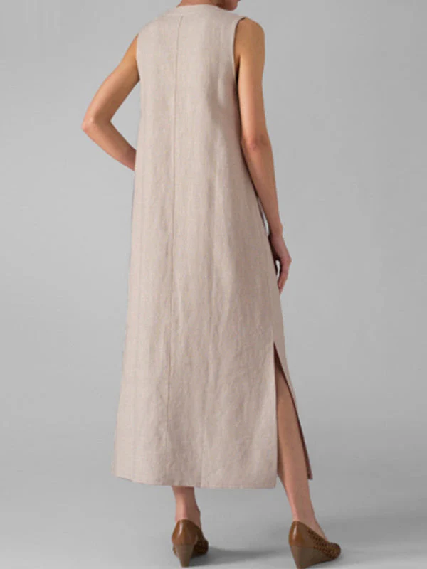 Button Align Slide-On Maxi Dress - Image 8