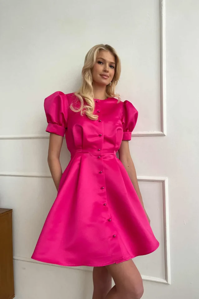 Button Front Mini Dress - Image 5