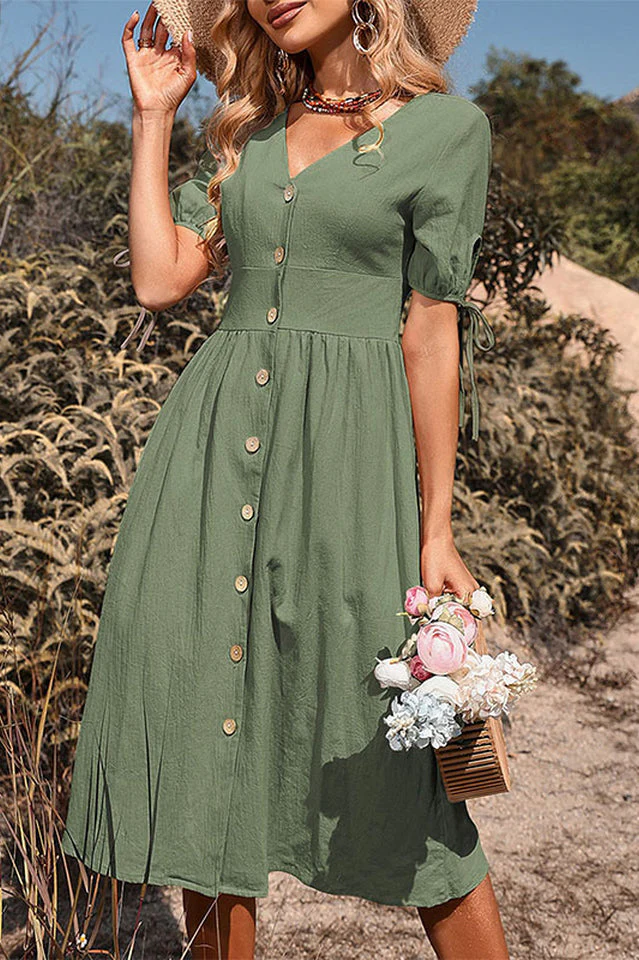 Button Through Linen Dress - Image 4