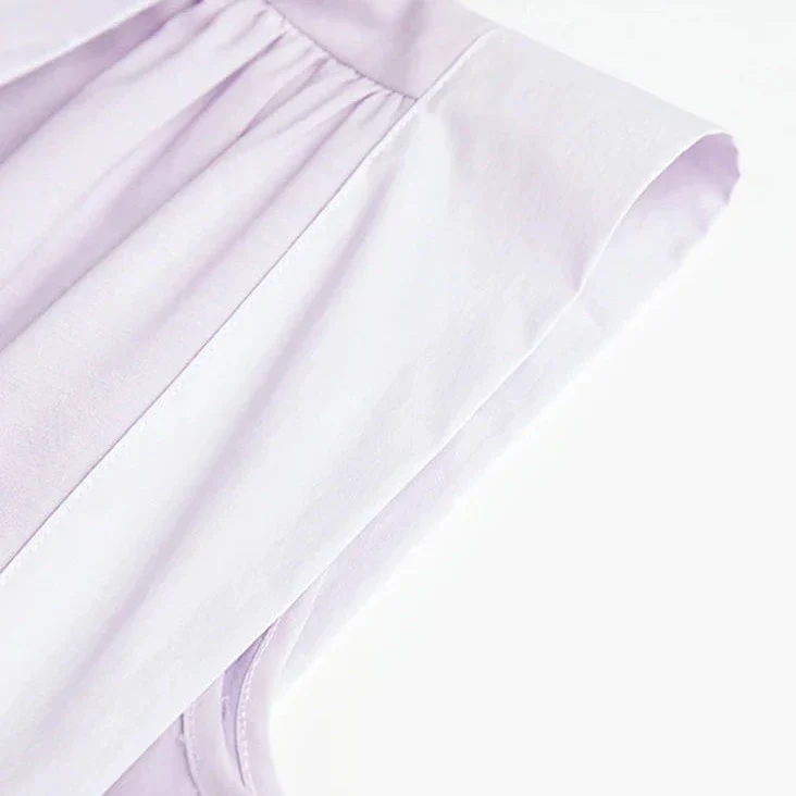 BUTTONED Long Sleeve MIDI Dress - Purple - Image 5