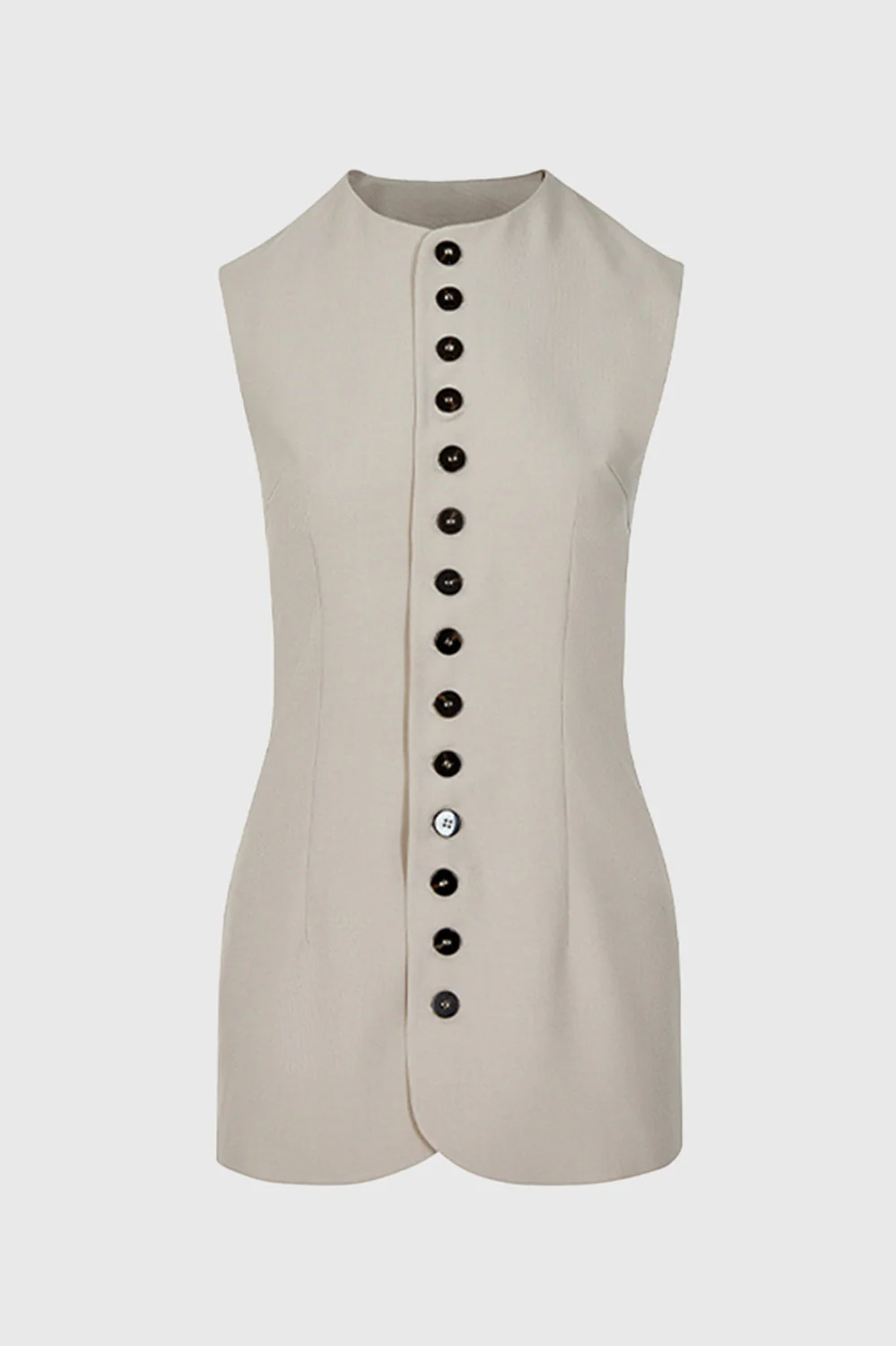 Buttoned Vest - Beige - Image 2