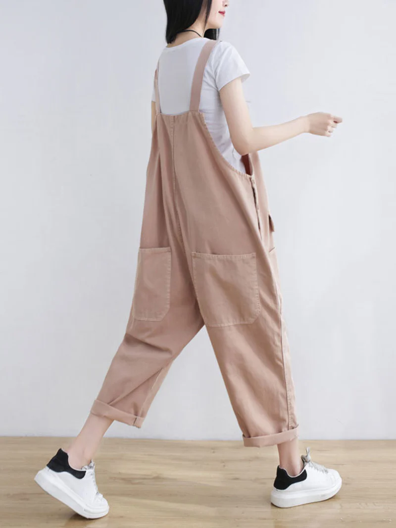 Call Me Crazy Cotton Cropped Overall Dungarees - Image 2
