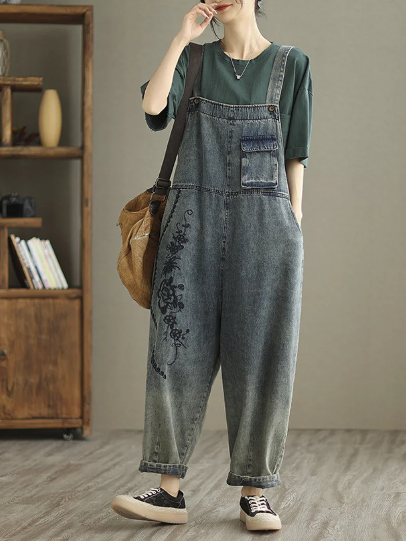 Call Me Crazy Denim High Waist Overall Dungarees - Image 2