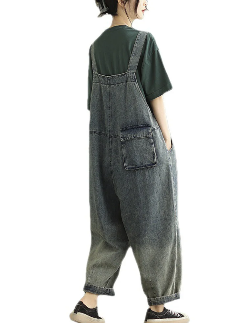 Call Me Crazy Denim High Waist Overall Dungarees - Image 3