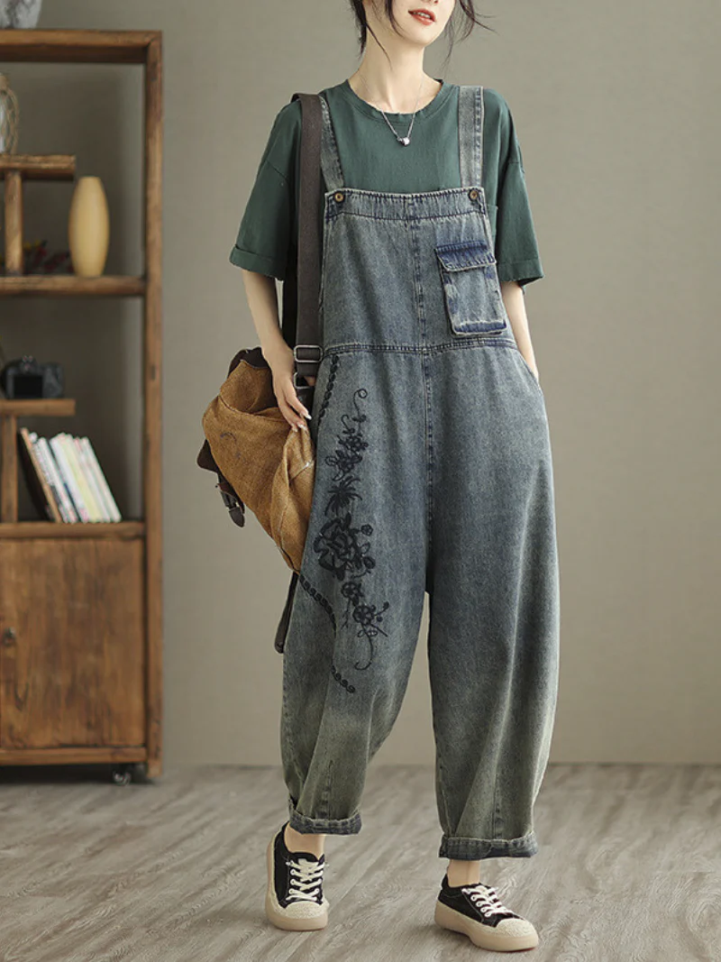 Call Me Crazy Denim High Waist Overall Dungarees - Image 4