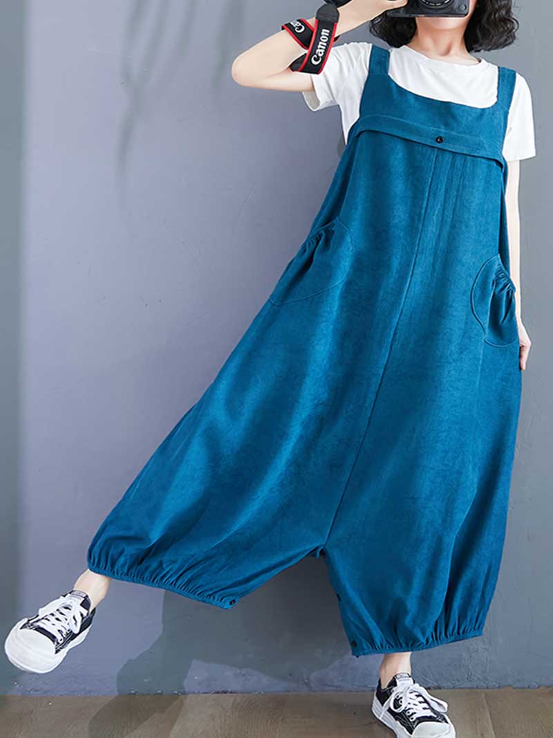 Call My Name  Cotton Overall Baggy Dungarees - Image 3