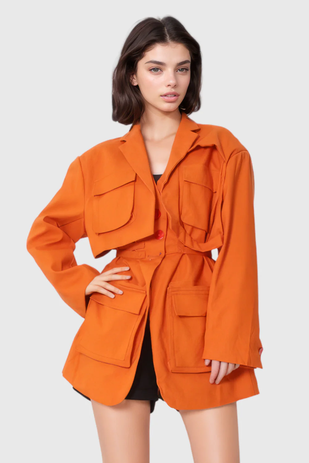 Cambered Cargo Jacket - Orange - Image 2