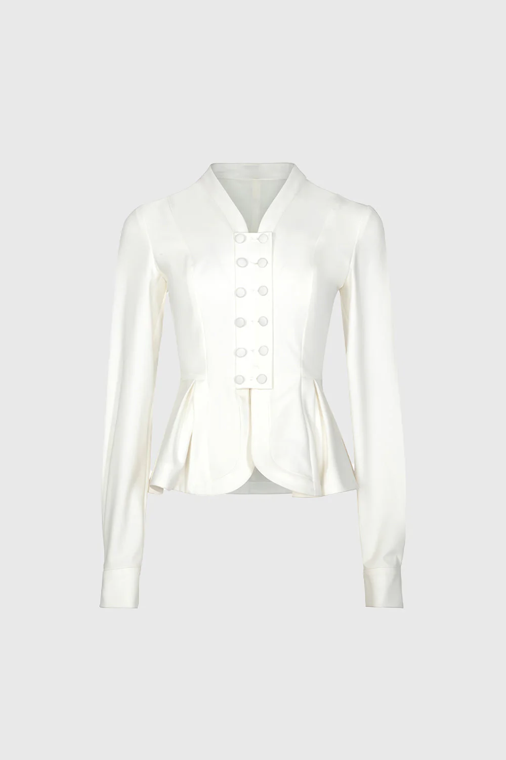 Cambered Shirt with Buttons - White - Image 4