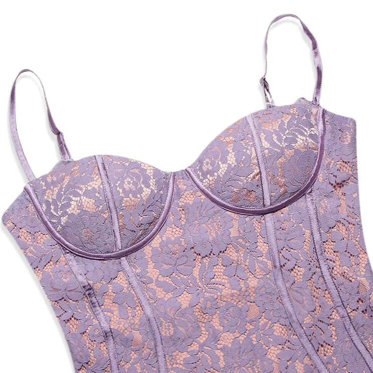 ATSUKO VIOLET Lace Mini Dress with STRAPS - Image 5