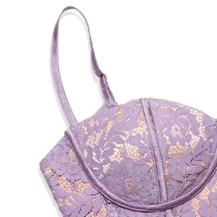 ATSUKO VIOLET Lace Mini Dress with STRAPS - Image 6